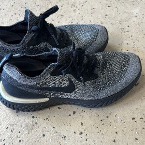 Nike Black and Gray Knit Sneakers